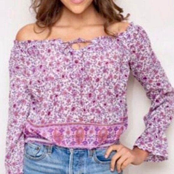 NWT Blue Boheme Bliss Printed Blouse - Picture 2 of 7